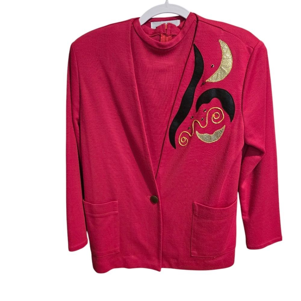 80s vintage pink jacket top set